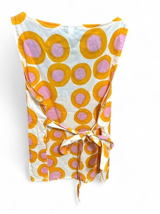 Marimekko For Anthropologie Yellow & Pink Circular Print Tie Waist Tank - Picture 5 of 5